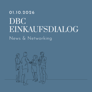 Grafik zum DBC Einkaufsdialog am 01.10.2026 – Illustration von Menschen im Gespräch, Networking-Event der Deutschen Business Consulting